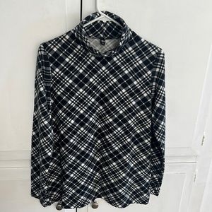 Plaid Uniglo Light Fleece Turtleneck